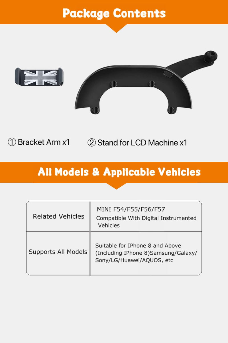 Car Phone Holder for Mini Cooper F54 F55 F56 F57 with Control Display Dashboard, 360° Rotatable Phone Mount for All 4-6.9 Inches Smartphones, Right (Not Supported All Countryman F60/R61) F54 F55 F56 F57 (Manual Right Side)