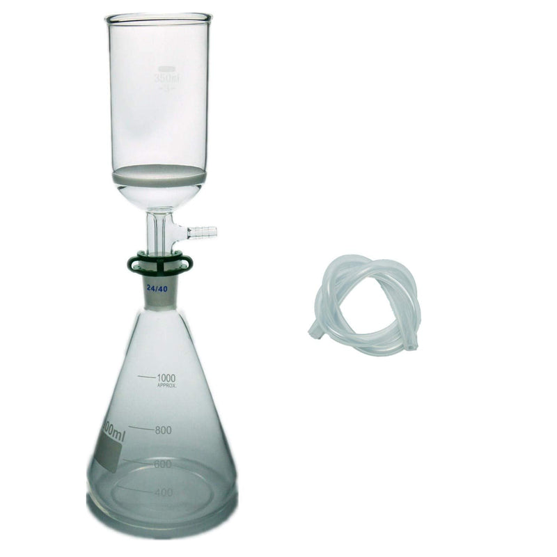 1000ml,Glass Suction Filter Kit,350ml 24/40 Buchner Funnel & 1L Erlenmeyer Flask