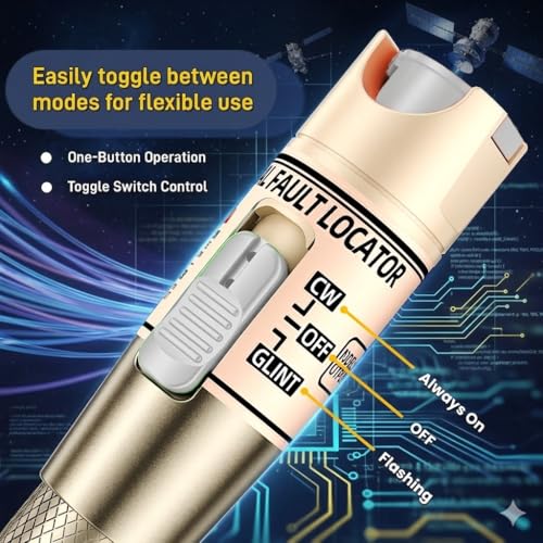 Visual Fault Locator Fiber Optic Tester, 2.5mm Universal Connector for LC/FC/SC/ST, Visual Fault Finder for FTTH Cable Breakpoint & Continuity Checking (Golden, 80-100KM) Golden