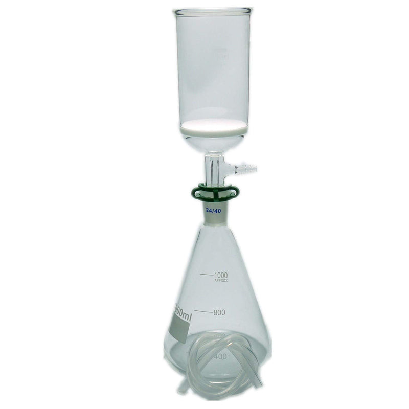 1000ml,Glass Suction Filter Kit,350ml 24/40 Buchner Funnel & 1L Erlenmeyer Flask
