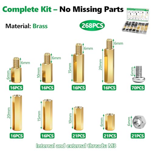 696PCS M3 Brass and Nylon Motherboard Standoffs Kit 696PCS M3