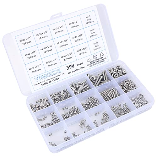 390Pcs Machine Screw Assortment Kit, Phillips Pan Head Screws and Nuts