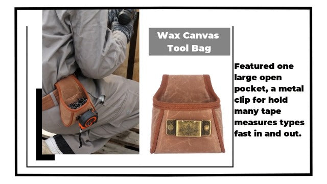 TOURBON Tool Belt Holster Screw Work Pouch with Tape Measure Clip