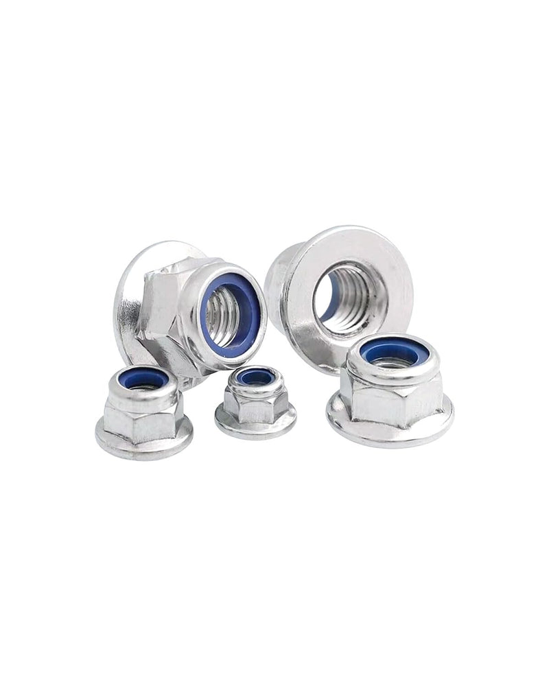 IMScrews M6-1.0 Flange Nuts, 304 Stainless Steel Hex Flange Nuts, DIN6926 Locking Nuts with Integrated Washer Base, Corrosion Resistant Hardware for Secure Fastening, Pack of 100