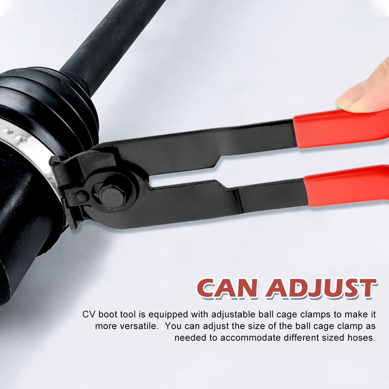 CALIDAKA CV Boot Clamp Tool, 10pcs CV Boot Clamps, Adjustable, For Most Cars, Trucks & SUVs As Shown