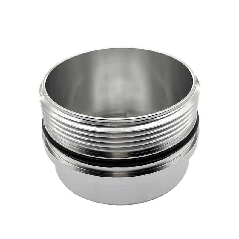 iFJF EC781 Oil Filter Cap Billet Aluminum Anodized Replacement for FL2016 2003-2007 6.0L 2008-2010 6.4L Powerstroke F250 F350 F450 F550 Super Duty 2003-2005 Excursion 1840754C91 3C3Z-6766-CA Silver Aluminum