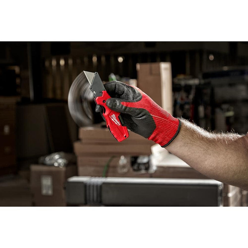 Milwaukee FASTBACK Compact Knife, and FASTBACK 6-in-1 Folding Utility Knives, w/Blade (knife 2pack) Red-black 2.5 inches