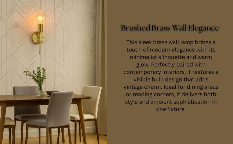 Modern Brass Wall Sconce Light – Industrial Wall Lamps with Exposed Bulbs – Hardwired Mid Century Accent Light Fixture for Bathroom, Bedroom, Hallway, or Entryway (1) 1