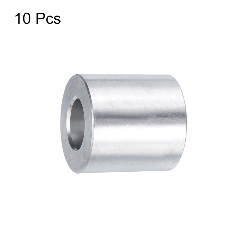 uxcell 10pcs Aluminum Spacer 1/2" Bore x 1" OD x 1" Length Screw Standoff Bushing Plain Finish Round Metal Spacer for 1/2 ID Screws Bolts and Rods 1/2" x 1" x 1" Silver Tone