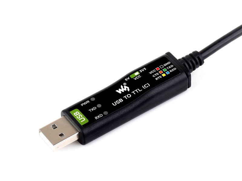 waveshare Industrial USB to TTL 6pin Serial Adapter Cable, USB to TTL (C) Converter Onboard FT232RNL Chip,Compatible with Win11/10/8.1/8/7,Mac, Linux, Android,3.3V/5V Voltage Level Switching