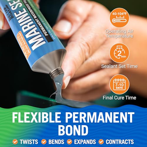 Marine Sealant and Adhesive, Waterproof Marine Grade Caulk Gray 3 oz