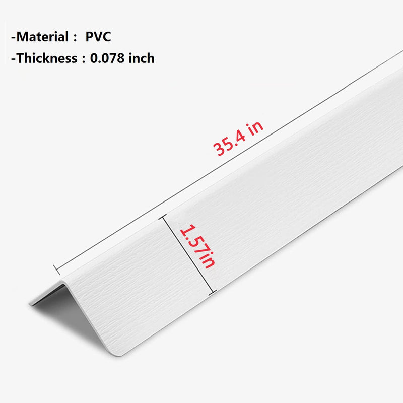 Wall Corner Protector, 2 PCS Self-Adhesive Corner Guards, 1.57 '' W x 35.4 ''L, Thickened PVC Wall Corner Furniture Stairs Baby Guard Edge Protector, White White-35.4inch 2PCS