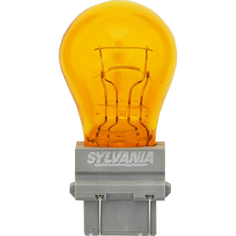 SYLVANIA - 4157NA Long Life Miniature - Amber Bulb, Ideal for Parking, Side Marker, and Turn Signal Applications, Incandescent (Contains 2 Bulbs)