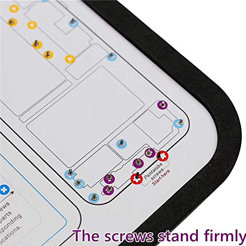 15 in 1 Magnetic Screw Position Memory Pad Set for iPhone 6 6P 6S 7 7P 8 8P X XS Max XR 11 11pro 11pro max Repair 1pcs Magnetic Screw Mat and 15pcs Phone Part Chart Assembly Assistant Tool Mat Maps