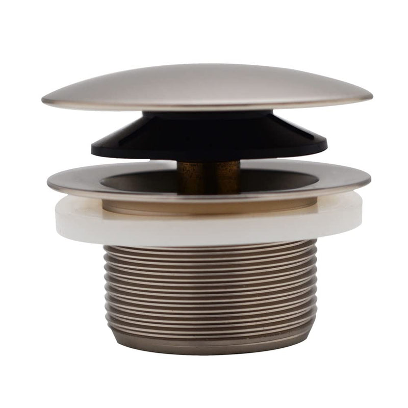 Westbrass A398R-07 1-1/2" NPSM Coarse Thread Mushroom Tip-Toe Bathtub Drain Stopper, Satin Nickel