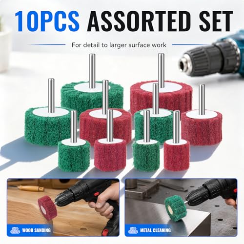 10 PCS Scouring Pads Abrasive Buffing Polishing Wheel Drill Polishing kit