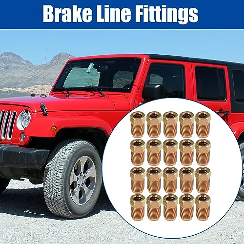 X AUTOHAUX 20pcs M10x1.0 Threads Brake Line Nut Fittings for 3/16" Steel Brake Line Tubing for Car (Pack of 2) M10x1.0 (Pack of 2)