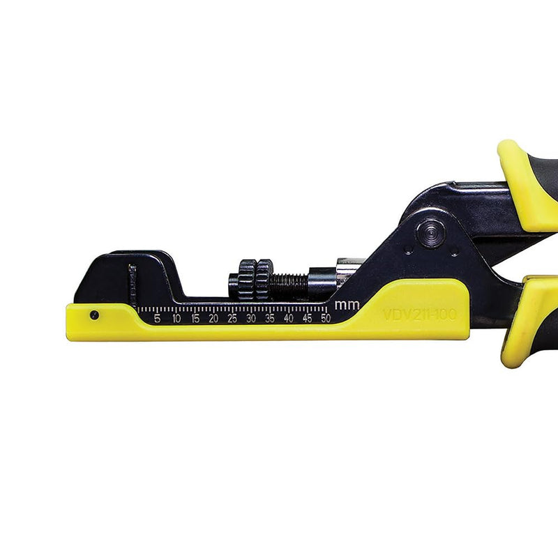 Klein Tools VDV211-100 Crimper, Extended Reach Coaxial Compression Connector for F, BNC, and RCA Connectors Extended Reach Crimper