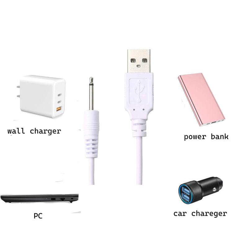 2.7ft Replacement DC Charging Cable, USB to DC 2.5mm/18mm Fast Charger Cord Adapter - 2.5mm (This is NOT Barrel Jack)