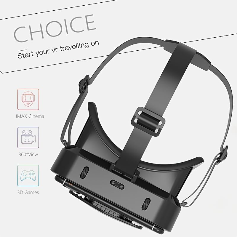 VR Headset 3D VR Glasses, Universal Virtual Reality Goggles, Support 360°Panorama Large Screen, an-ti Bluelight Adjustable Pupil Distance Eye Protection VR Goggles for Movies Games Gift
