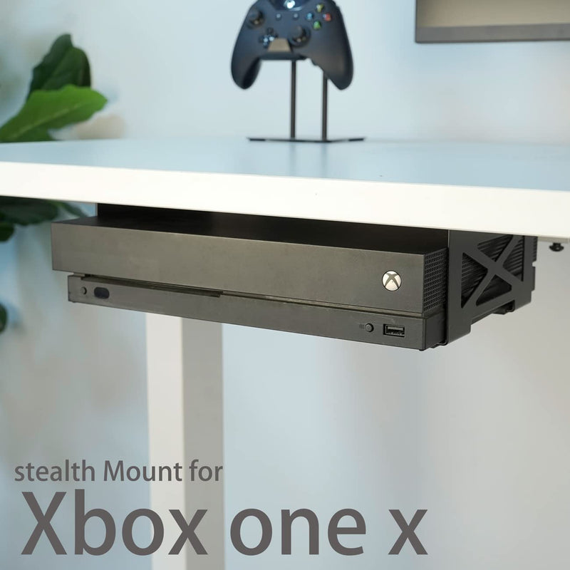 Monzlteck Universal Under Desk Metal Storage Mount for Xbox Series S/X, PS4 Slim/Pro, Compatible with CPU, UPS, Small Form Factor Desktop Tower, Mini PCs, 3.2IN Height Limit – Includes Paper Template