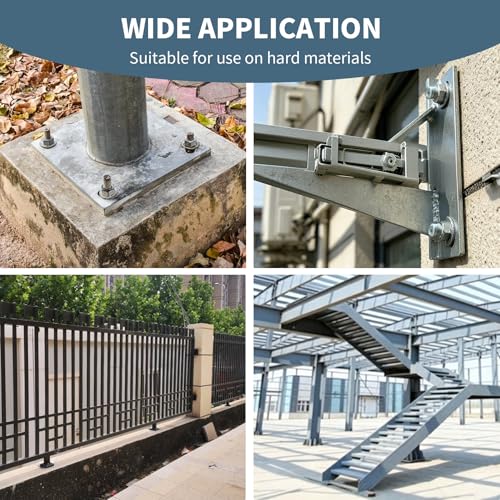 1/2"x7"304 Stainless Steel Wedge Concrete Anchors, Heavy Duty Expansion Bolts, Anti-Rust Masonry Fasteners Complete Kit with Screws Nuts Washers, 5 Pack 1/2x7" Stainless Steel 304