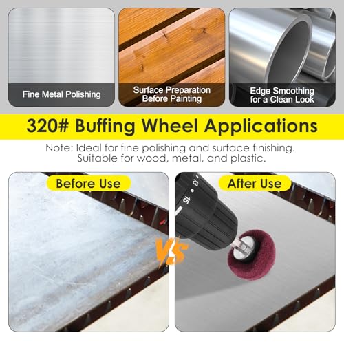 6 PCS Non Woven Abrasive Buffing Polishing Wheel Drill Attachment Set