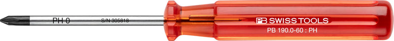 PB Swiss Tools Phillips Screwdriver Set PB 1562.CBB | 100% Swiss Made | 4-Piece Screwdriver Set with Classic Grip, Size PH0 PH1 PH2 PH3