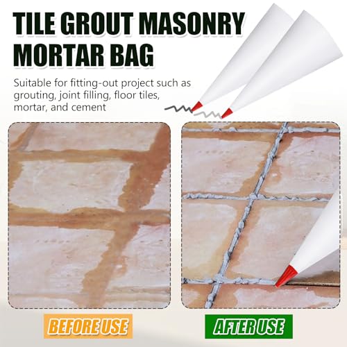 Biaungdo 3 Pack Red Grout Bag Brick Jointer Tuck Pointer Kit for Tile Work