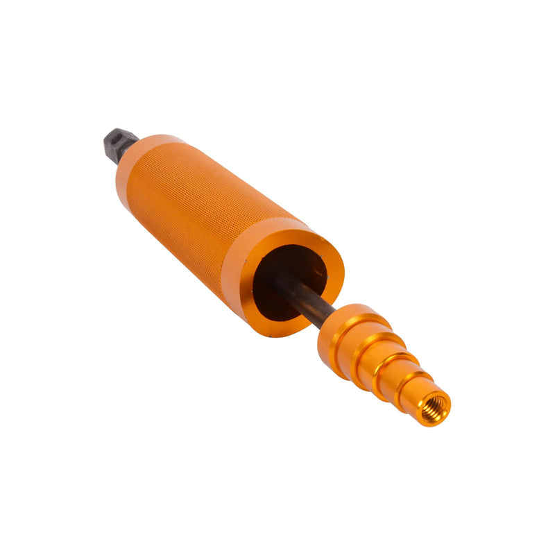 Motorcycle Piston Pin Puller for Full Skirt Piston, Upadated Wrist Pin Puller for Piston,Heavy-Duty Small Engine with 5 Adapters for 11mm, 13mm, 16mm, 19mm, 22mm Pins in Gold