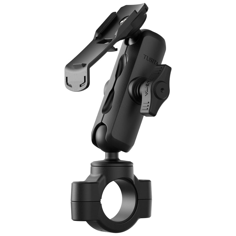 TUSITA Motorcycle GPS Mount - Holder Compatible with Garmin Handheld GPS - Double Socket Arm Medium, Handlebar Base Medium Arm