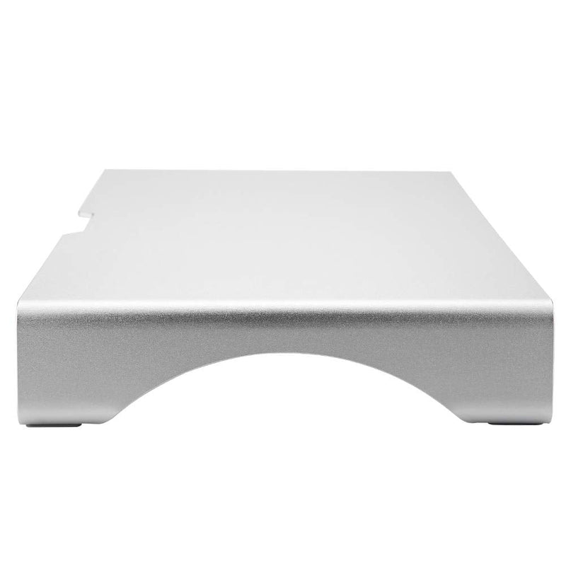 Heayzoki Desk Monitor Stand Riser,Aluminum Alloy Monitor Stand Riser,for Notebook Laptop Computer Desk Stand Organizer Shelf,Delicate Workmanship, Feel,Silver