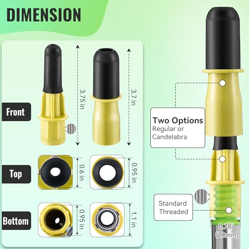 Dreyoo 4 Pcs Light Bulb Changer Set, Suction Cup & Cage Changer, Yellow