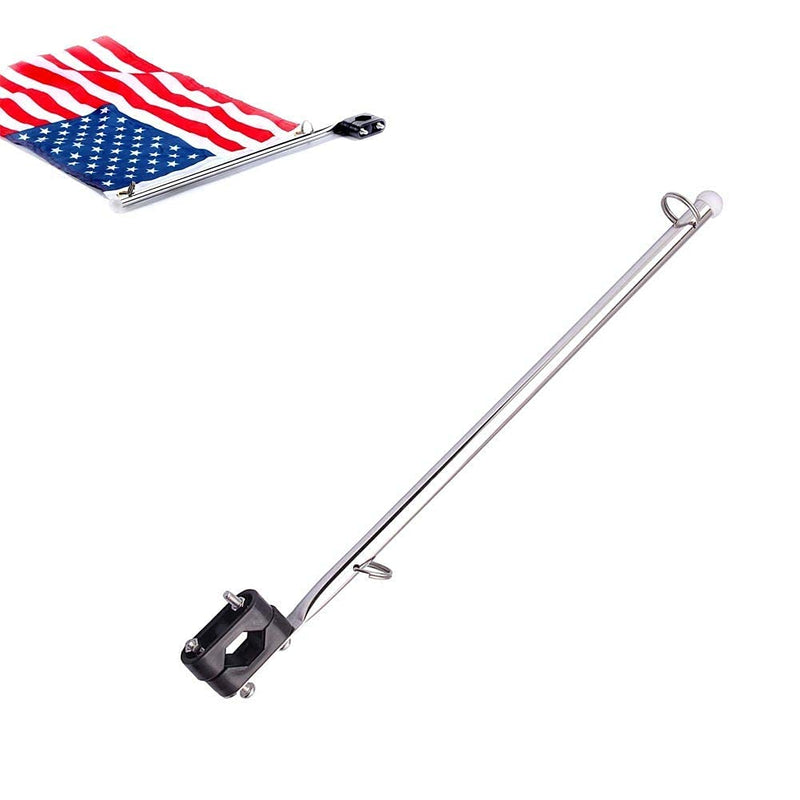 2 PCS Stainless Steel Rail Mount Boat Pulpit Staff, boat yacht marine flag pole(7/8" - 1")
