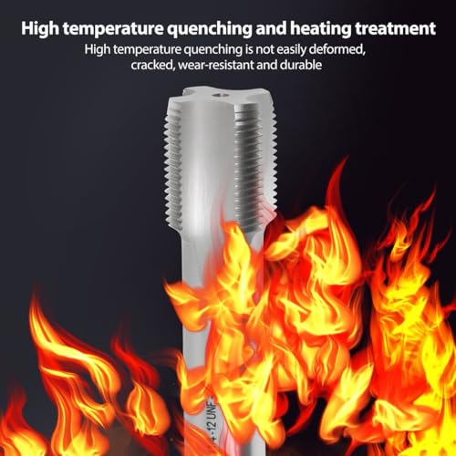 1-1/4"-12 UNF Right Hand Straight Flute Machine Thread Tap, 1-1/4"-12 TPI HSS High-Speed Steel 2B, for Precision Tapping in Metalworking 1-1/4’‘-12
