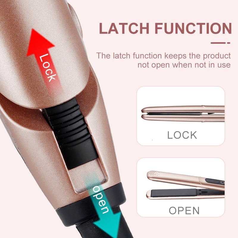 Hair Straightener Flat Iron Digital Display 100°C–230°C, with Glove | Hair Straightener and Curler 2 in 1, Dual Voltage, Ceramic Plates, Lasting Results