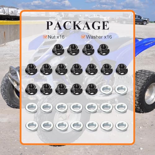Wheel Nut and Washer Kit for Yamaha Banshee 350 Warrior 350 Grizzly 350 Raptor 350 660R YFZ450 1995-2006