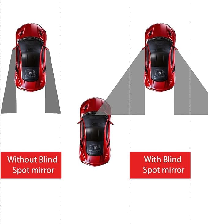 LivTee Blind Spot Mirrors, Heart Shaped HD Glass Frameless Convex Rear View Mirrors, Wide Angle Adjustable Stick for Side Mirror, Automotive Exterior Accessories for Car, SUV & Trucks, Pack of 2