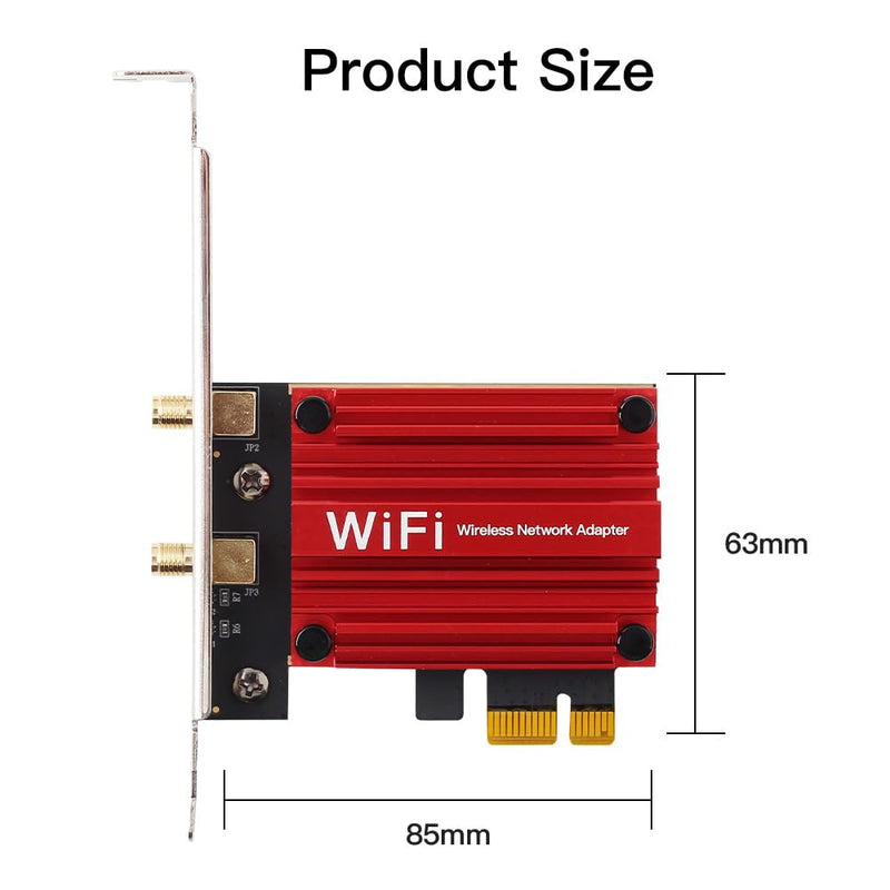 AX200 WiFi 6 PCIe WiFi Card (PCE-AX3000) - 3000Mbps Dual-Band Wireless Adapter with Bluetooth 5.2, MU-MIMO, OFDMA Compatible with Windows 10/11, Desktop Gaming & High-Speed Networking