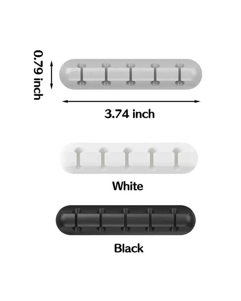 Cable Organizer, Cable Clip, with Built-in Strong Adhesive, is a Multi-Functional Wire Organizer Used to Tidy up Wires at Home, in The Office, on desks, Telephones, and in Cars LCC575-06 Black 5 hole