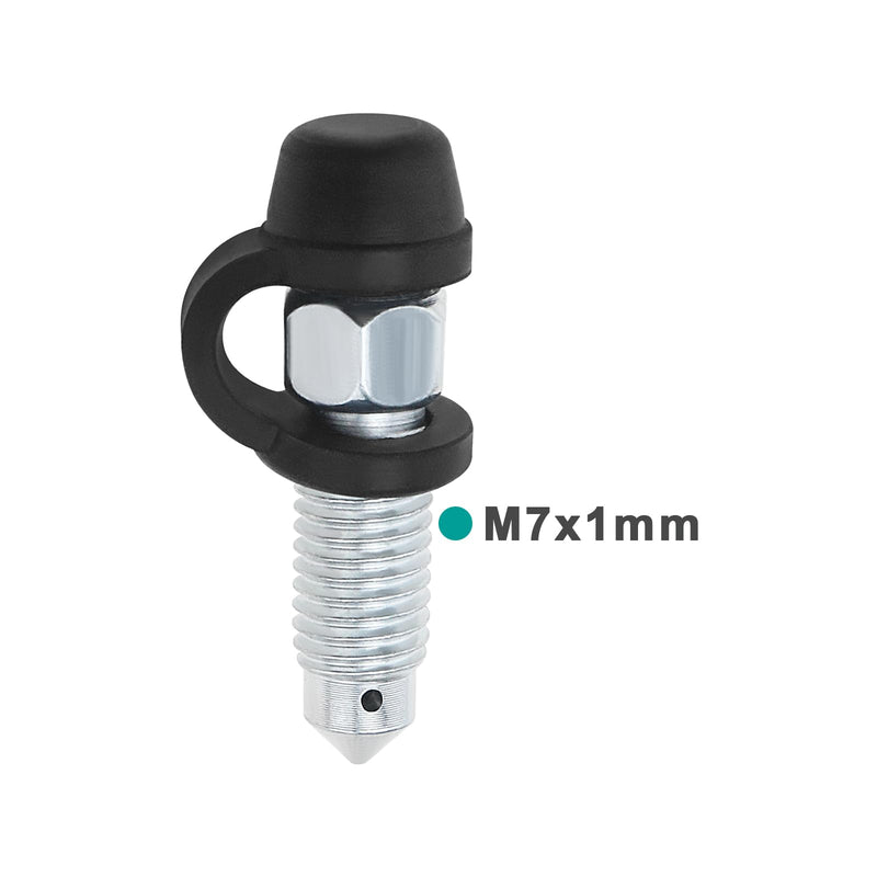 4 Sets Motorcycle Brake Caliper Bleed Screw Bleeding Bleed Nipple Screw M7x1mm with Dust Cap Compatible with Suzuki Compatible with Honda