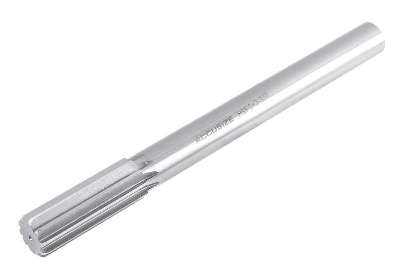 Accusize Industrial Tools 1'' H.S.S. M2 Straight Shank Straight Flute Chucking Reamer, Flute Length 2-3/4'', Oal 10-1/2'', 8 Flute, 5015-0285 | 1" HSS M2 Straight Shank Straight Flute Chucking Reamer, Flt Len 2-3/4", OAL 10-1/2", Right Hand Cut, 8 Flute
