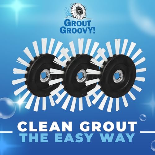 Grout Groovy! Replacement Brush Wheels 3-Pack | Nylon Grout Cleaning Heads