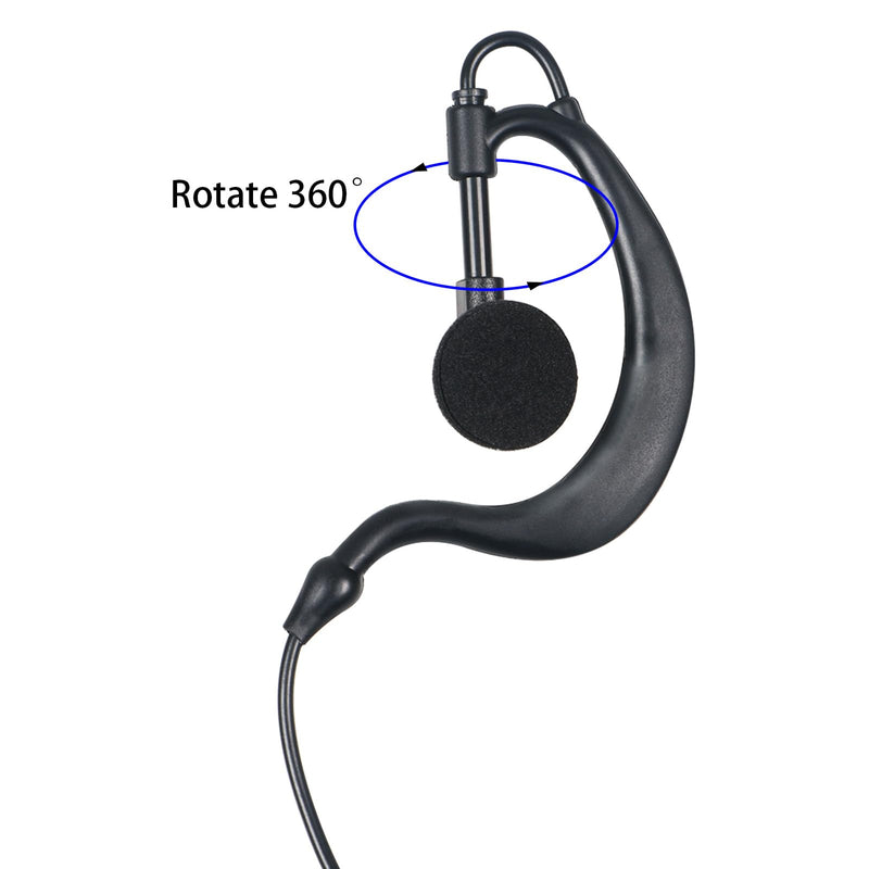 Walkie Talkie Earpiece K Head 2 Pin G Shape Single Wire Ear Piece Headset with Mic PTT Compatible with Baofeng UV-5R BF-888S Retevis RT21 RT22 H-777 Arcshell AR-5 Kenwood Two Way Radio (G Shape 1Pcs) G Shape 1Pcs