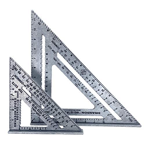 SWANSON Tool Co., Inc SW1201K Value Pack 7 inch Speed Square and Big 12 Speed Square (without layout bar) ships with Blue Book 7" & 12" (inches) Combo