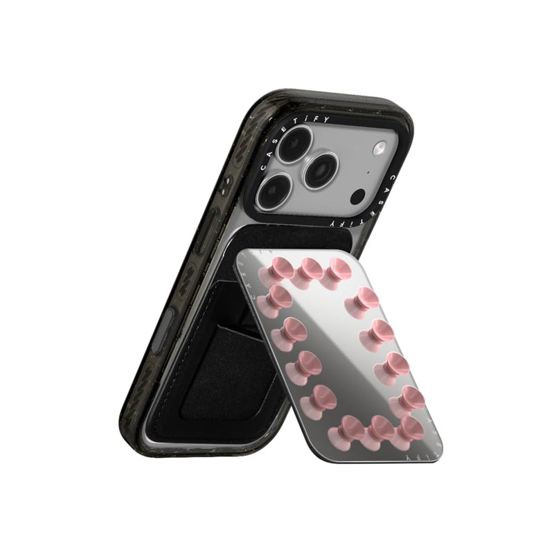 CASETiFY Snappy Snap & Stick Mirror Cardholder Stand Magsafe Compatible - Primrose Pink Primrose Pink (Mirror)