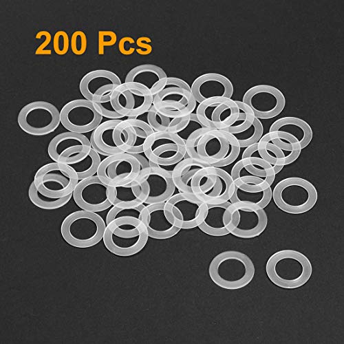 uxcell Nylon Flat Washers M12 20mm OD 12mm ID 1mm Thickness Sealing Gasket for Faucet Pipe Water Hose, Clear, Pack of 200 M12x20mmx1mm