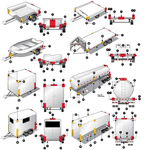 Amber/Red 2x3 Rectangle High Visibility Reflective Stick-On Prism Reflector DOT-SAE Strong Weatherproof Trailer Camper RV Flatbed Fender Property Boat Marine (Amber, Qty 24) AMBER 24 PACK