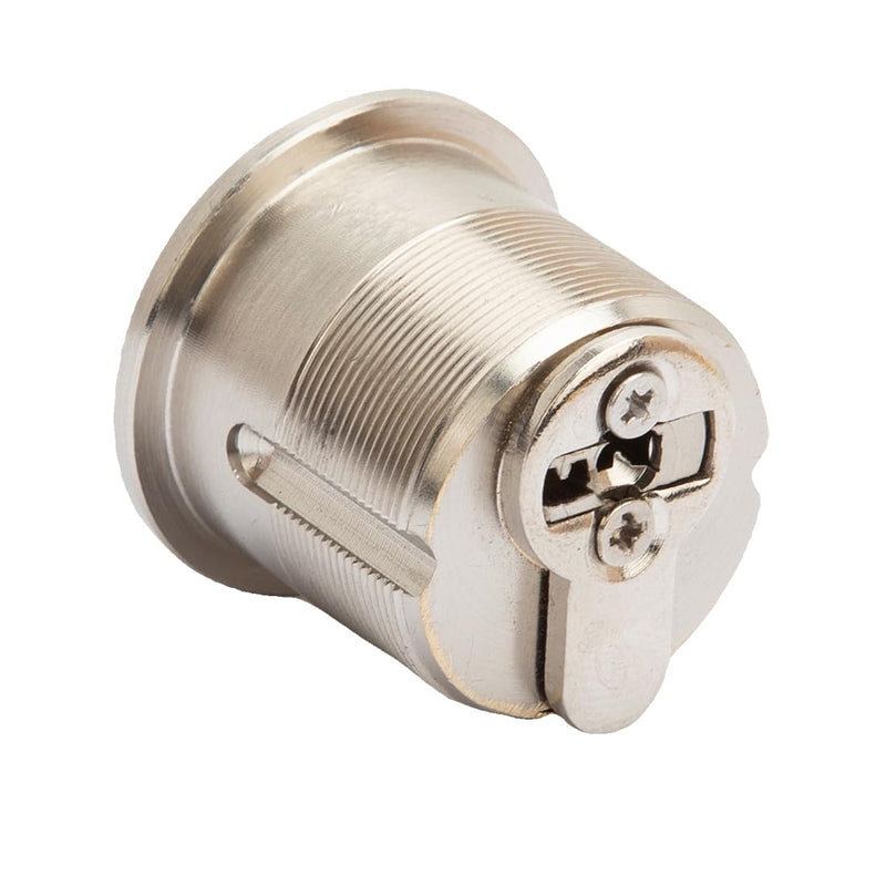 Solid Brass Mortise/Rim Lock Cylinder, 1-1/8"(Overall Length: 28.5mm), Single Cylinder, Satin Nickle, dimple Keyway, Standard Outdoor & Indoor Use, Door Lock Replacement, with 5 Keys…