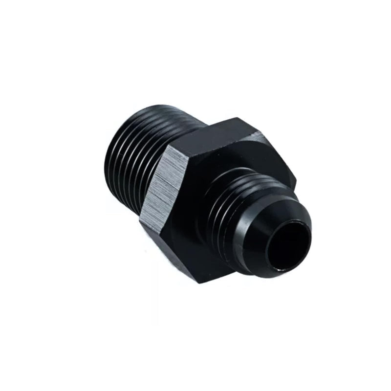 6AN Male Flare to 3/8" NPT Pipe Fitting Adapter Aluminum Straight Black, Pack of 4 6AN to 3/8 NPT